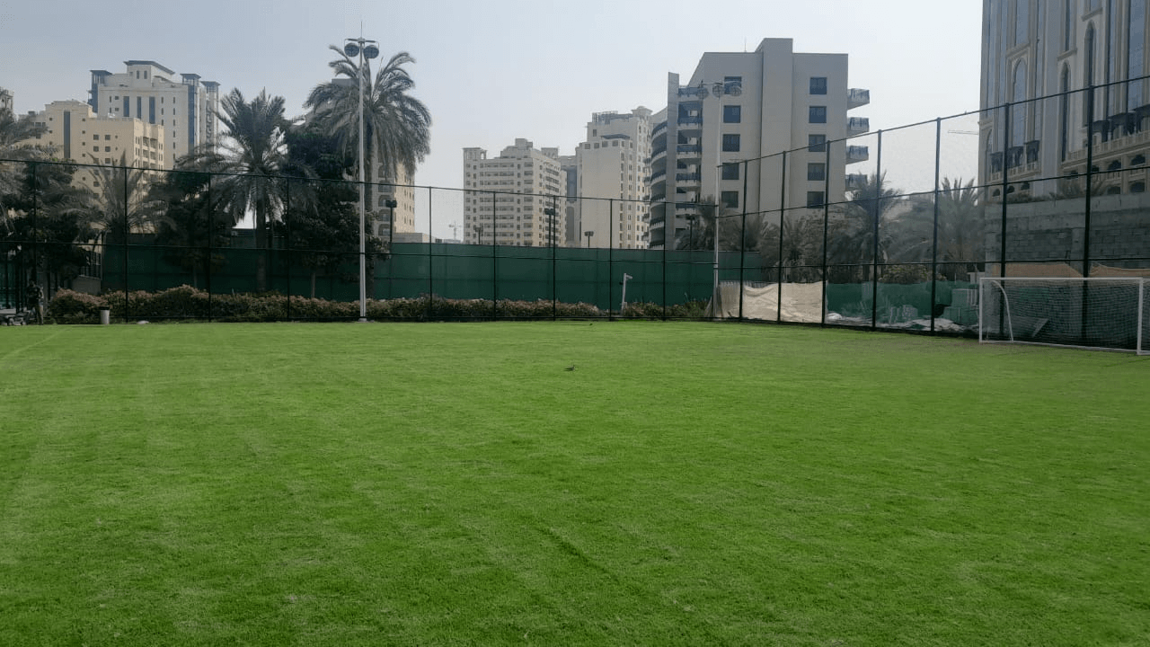 Landscape & Irrigation work  football court  Jaddaf, Dubai